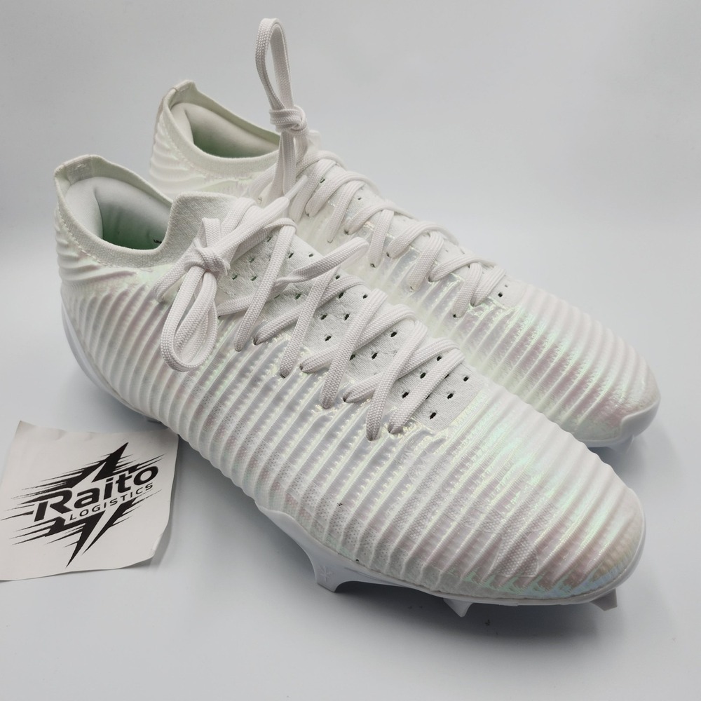 Mens Size 12 Under Armour Football Cleats Blur Pro Lace Up White 3028220-100